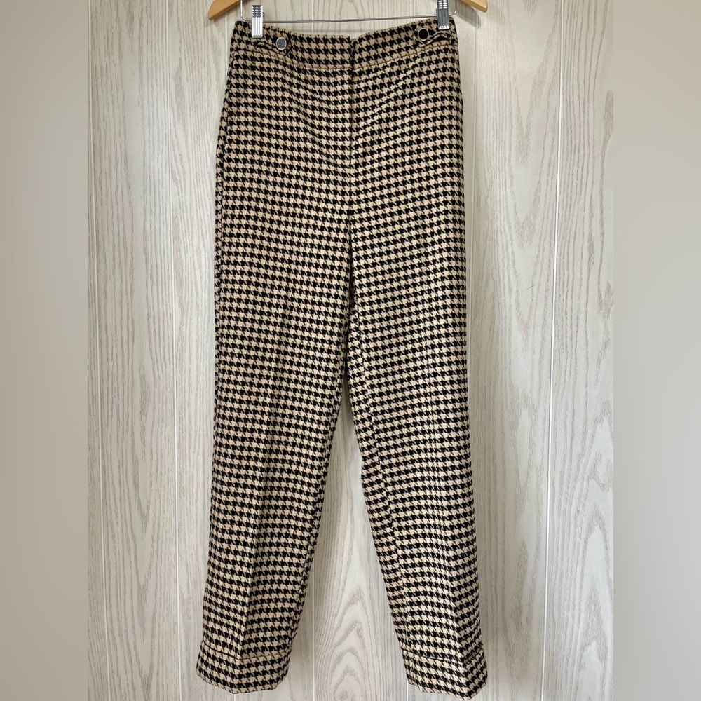 Ann Taylor Herringbone High Rise Straight Leg Trouser Size 0 NWT